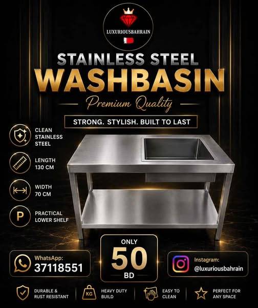 PREMIUM STAINLESS STEEL WASHBASIN Upgrade your kit PREMIUM