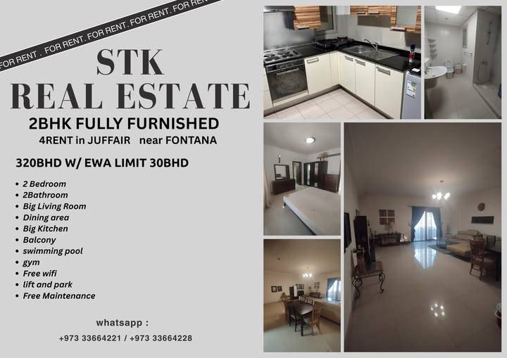 BHK fully furnished flat rent in Juffair near