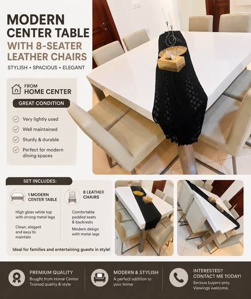 Elevate your dining space with this elegant seater