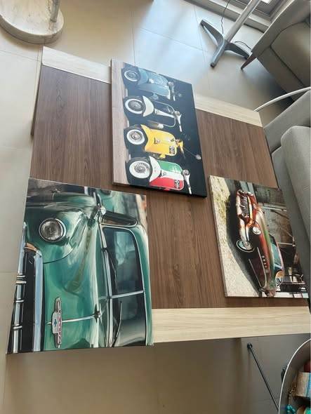 This set of wall decorations features vintage art