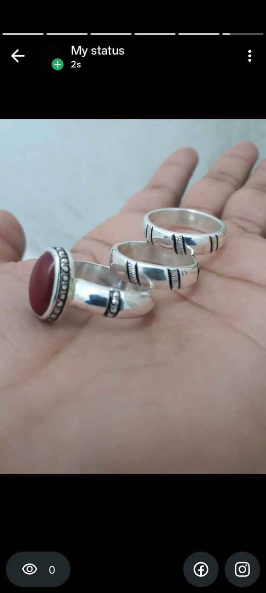 Silver ring set pcs fix rate Delivery free