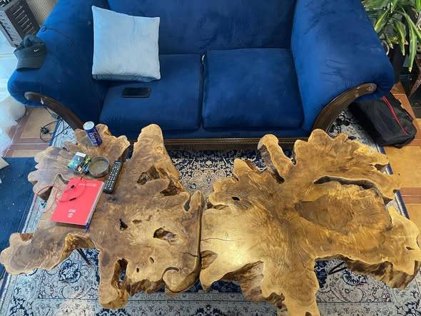 tables made from Bahraini wood one of one