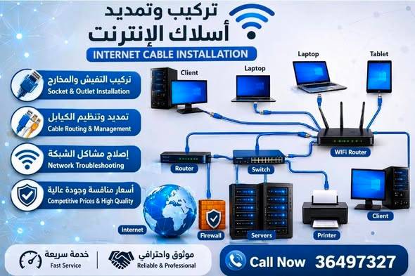 Special OFFER internet cable installation and fixing ext