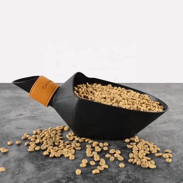 Product Black Utility Scoop with Leather Wrapped Handle