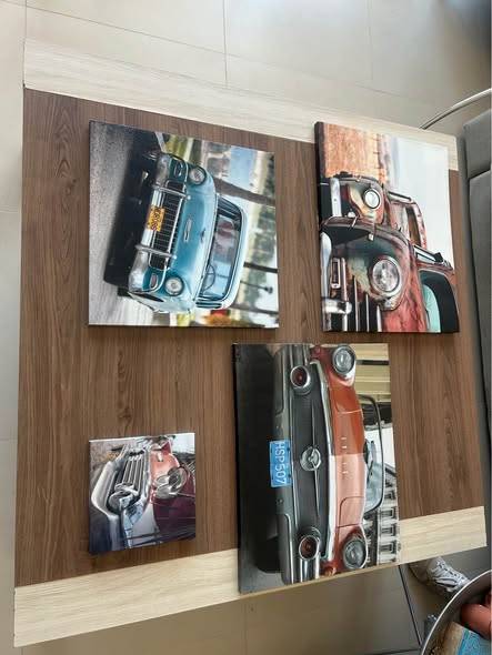 This set of decorative pictures depicts classic Cuban